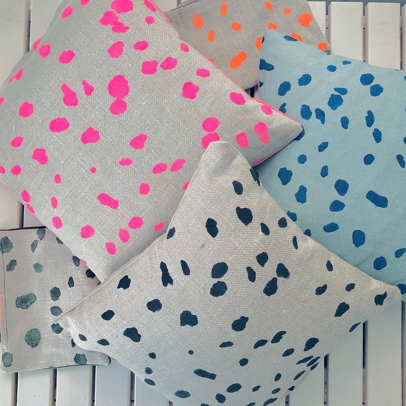 Sustainable Dalmatian print cushion