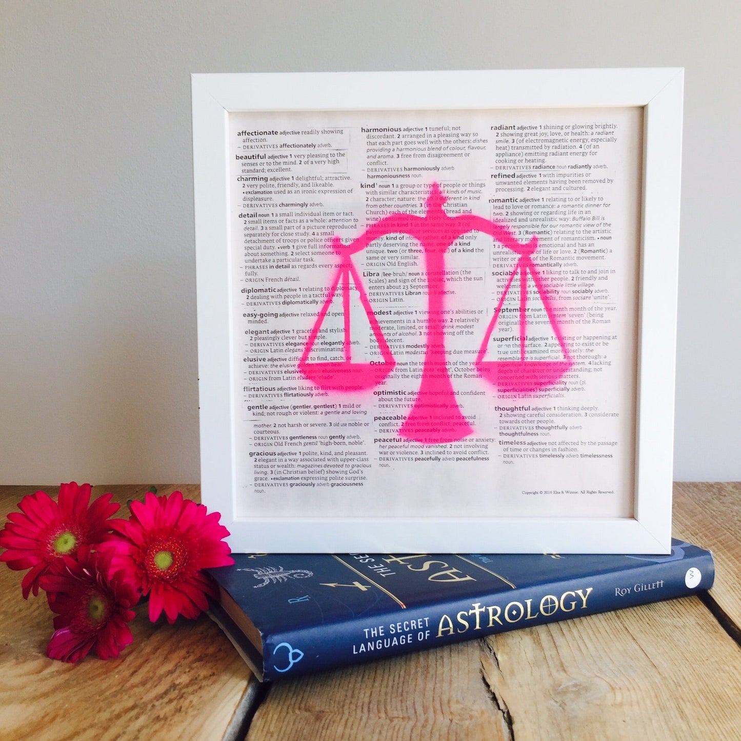 Libra horoscope recycled print