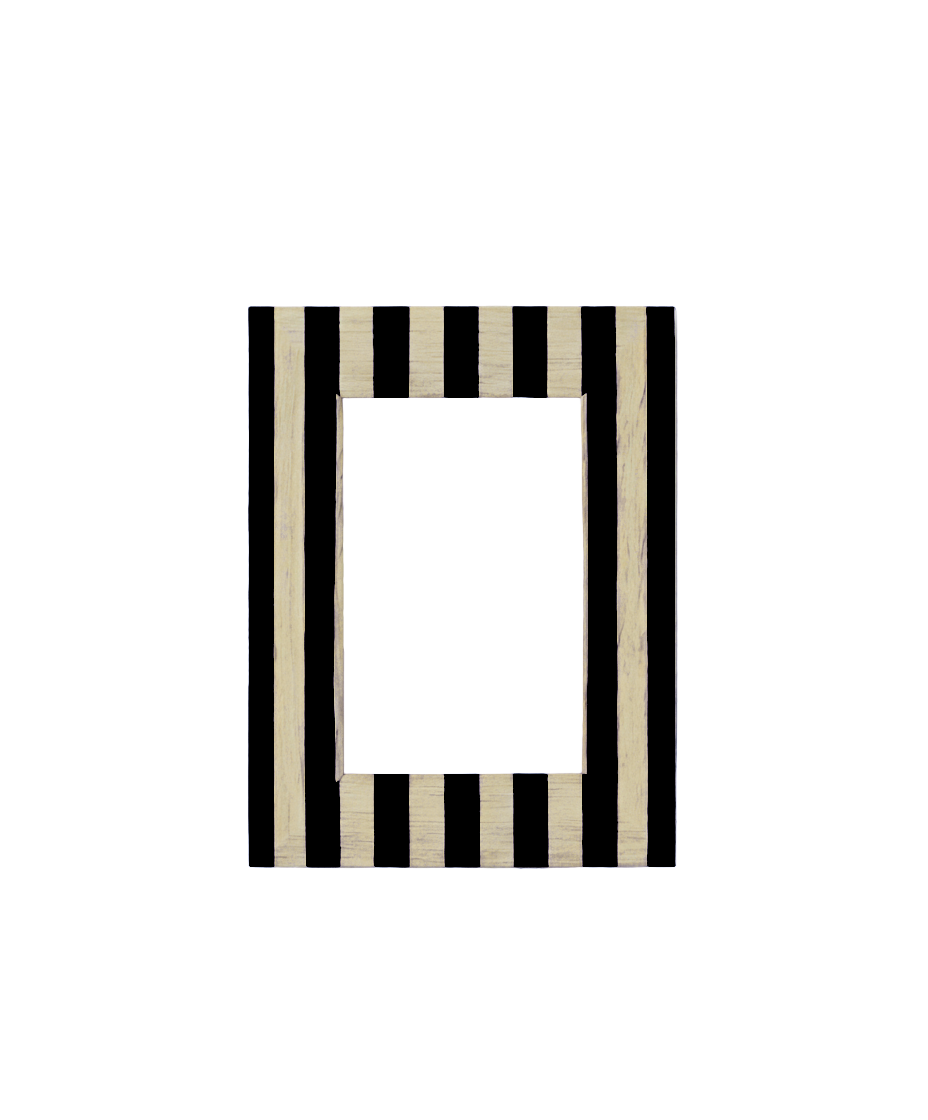 Upcycled Hand-painted Stripe Eco-Wooden Photo Frame 5x7"