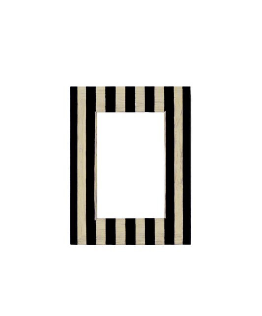 Upcycled Hand-painted Stripe Eco-Wooden Photo Frame 5x7"