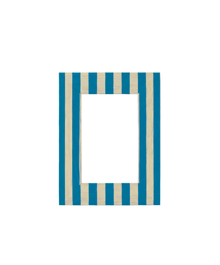Upcycled Hand-painted Stripe Eco-Wooden Photo Frame A4