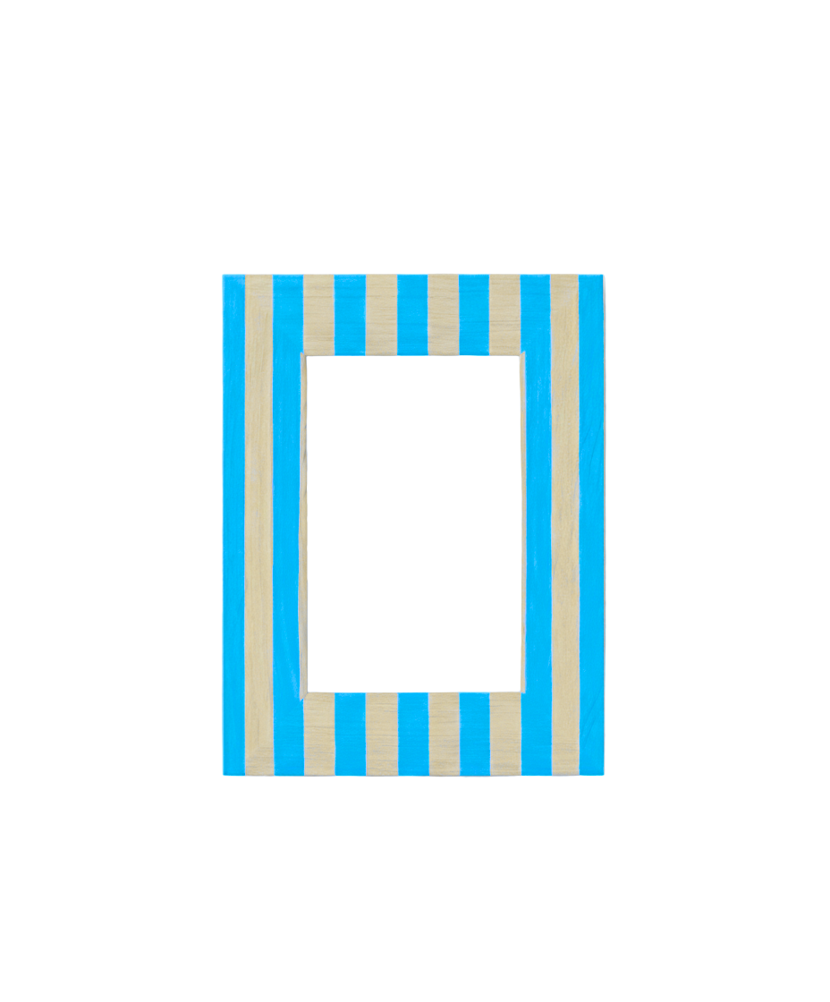 Upcycled Hand-painted Stripe Eco-Wooden Photo Frame 5x7"