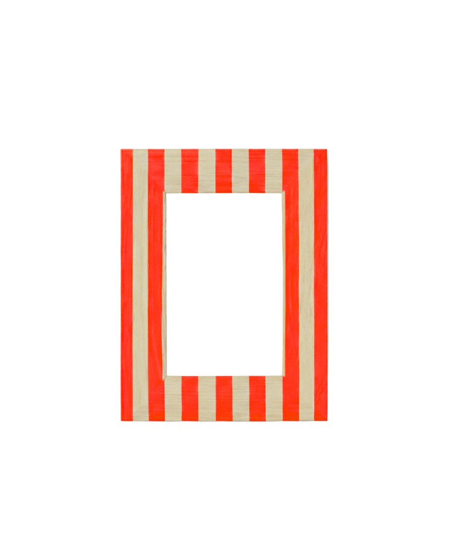 Upcycled Hand-painted Stripe Eco-Wooden Photo Frame A4