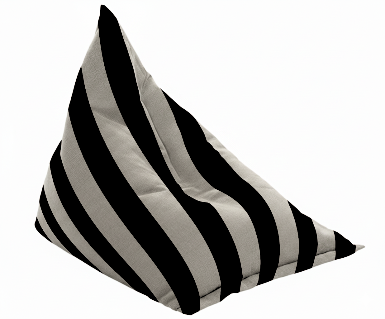 Hand-painted & Re-purposed Linen Bean Bag Chair in Stripe print