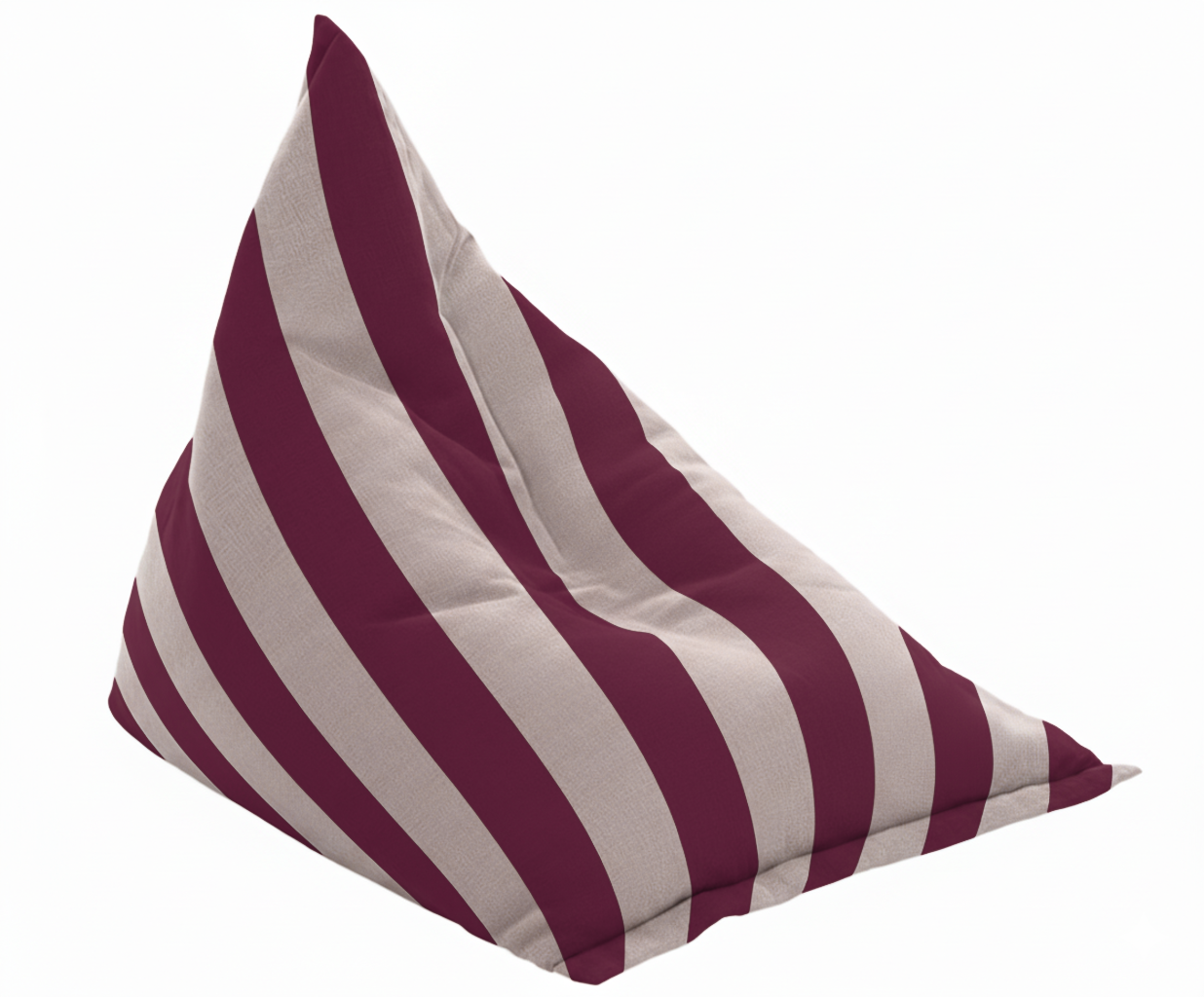 Hand-painted & Re-purposed Linen Bean Bag Chair in Stripe print