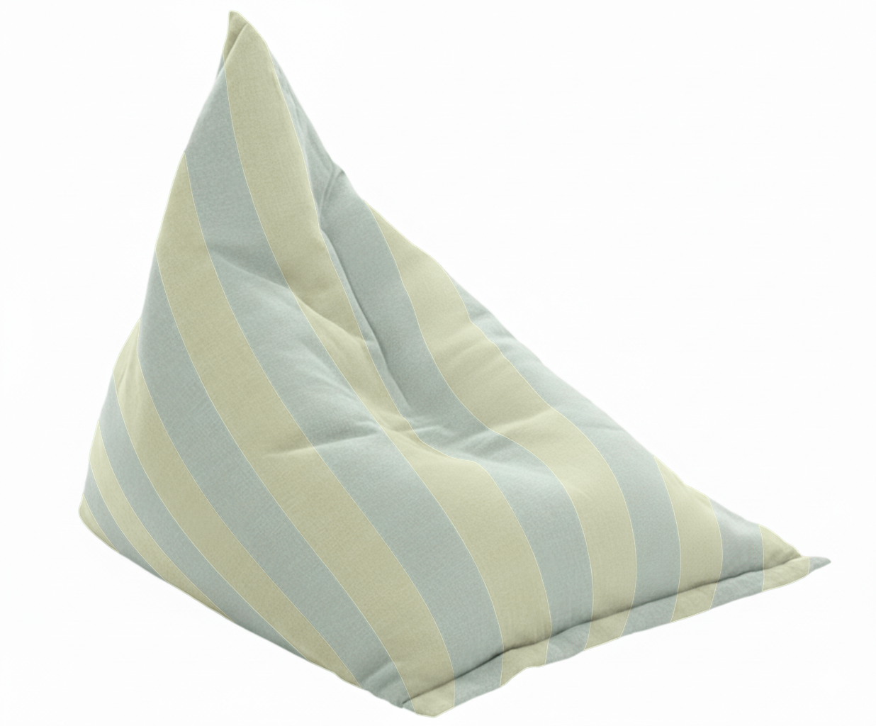 Hand-painted & Re-purposed Linen Bean Bag Chair in Stripe print