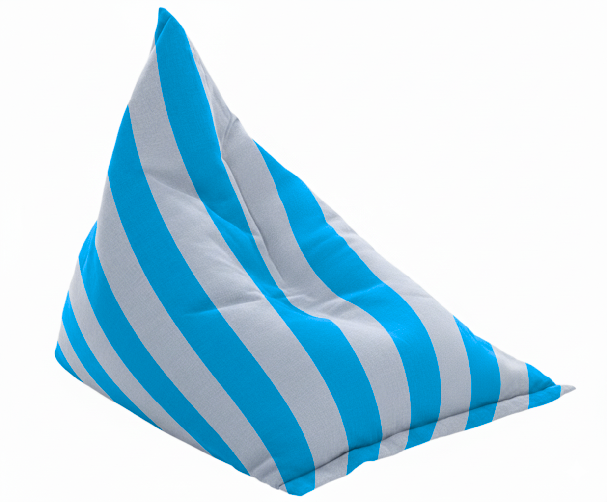 Hand-painted & Re-purposed Linen Bean Bag Chair in Stripe print