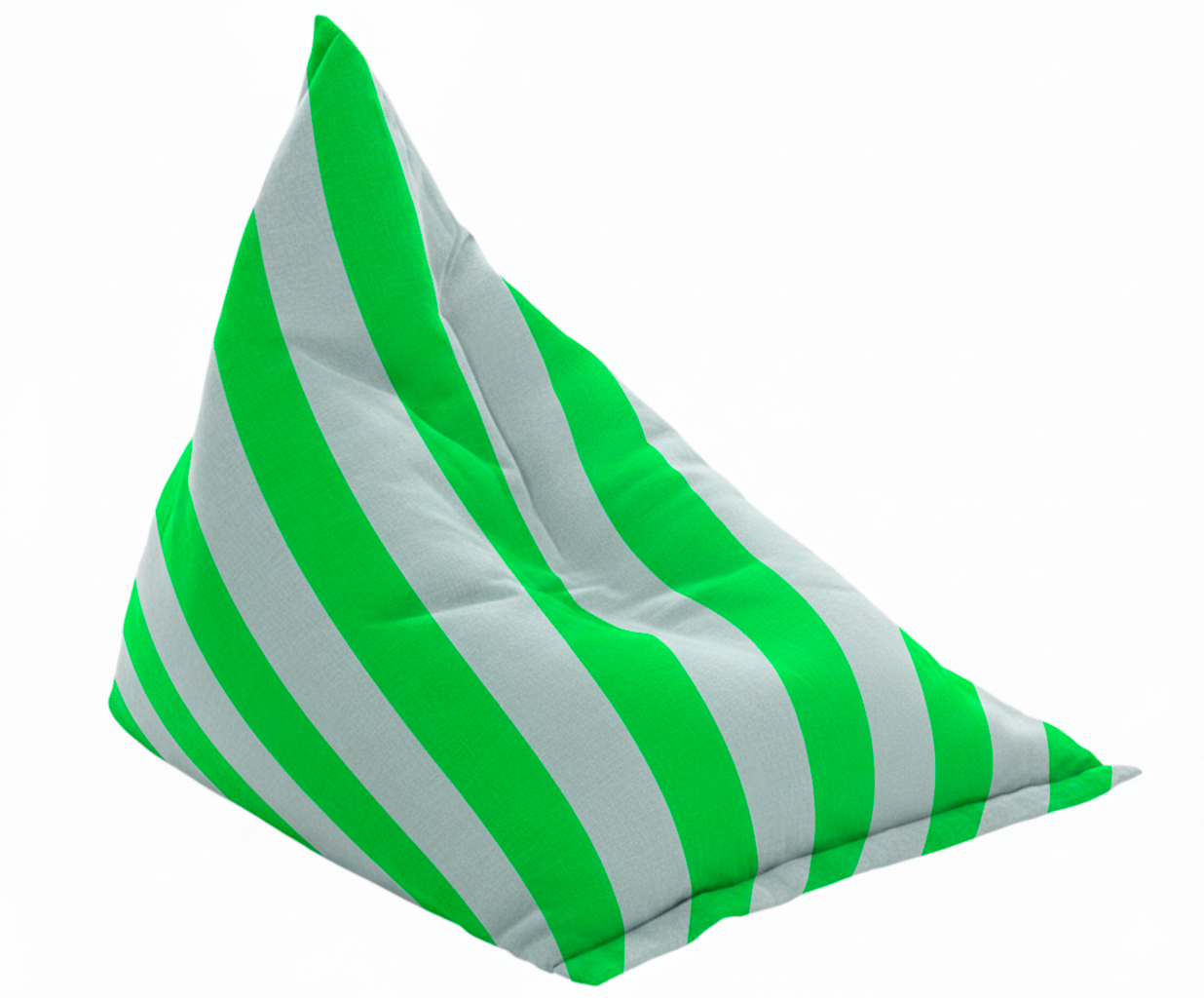 Hand-painted & Re-purposed Linen Bean Bag Chair in Stripe print