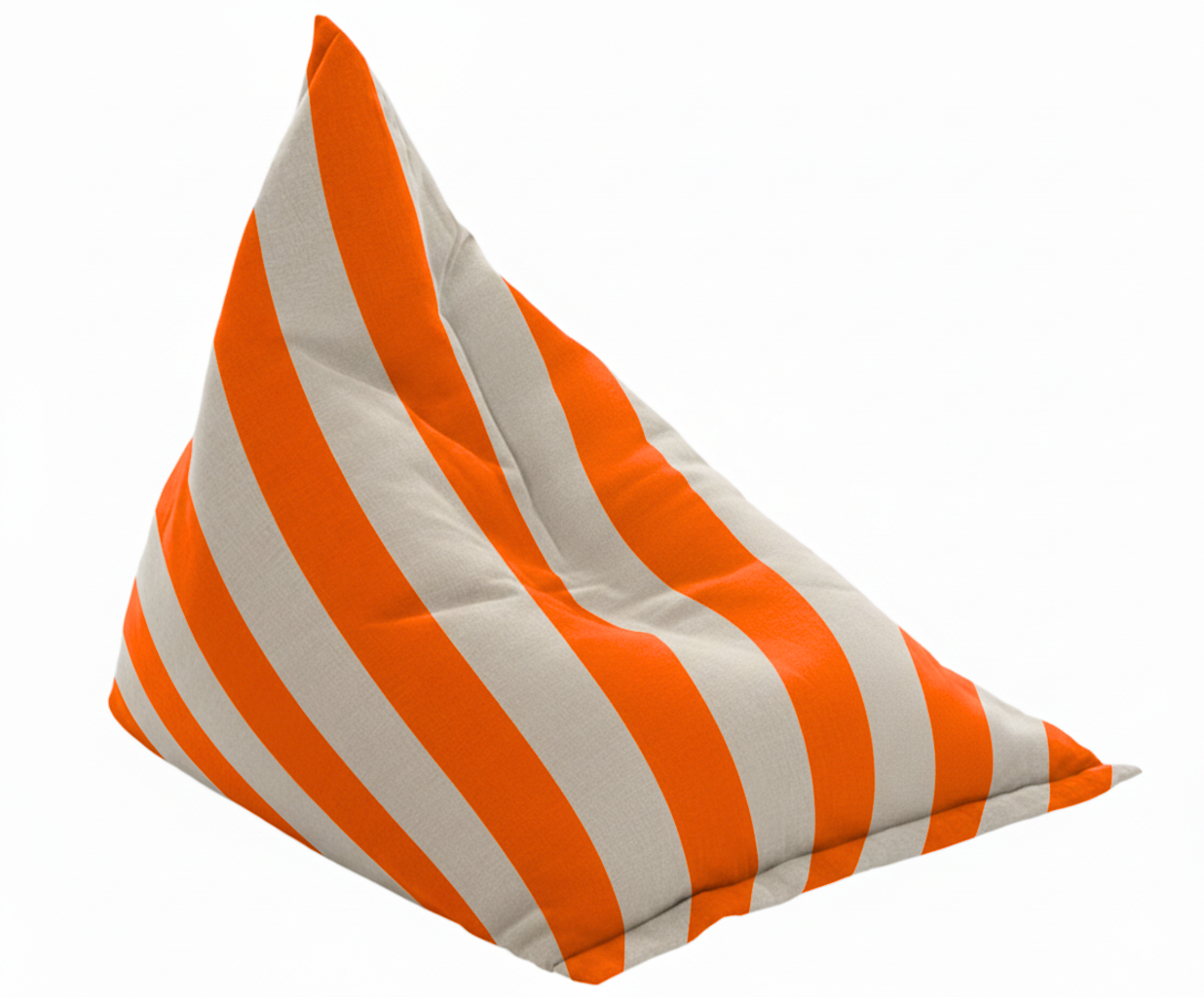 Hand-painted & Re-purposed Linen Bean Bag Chair in Stripe print