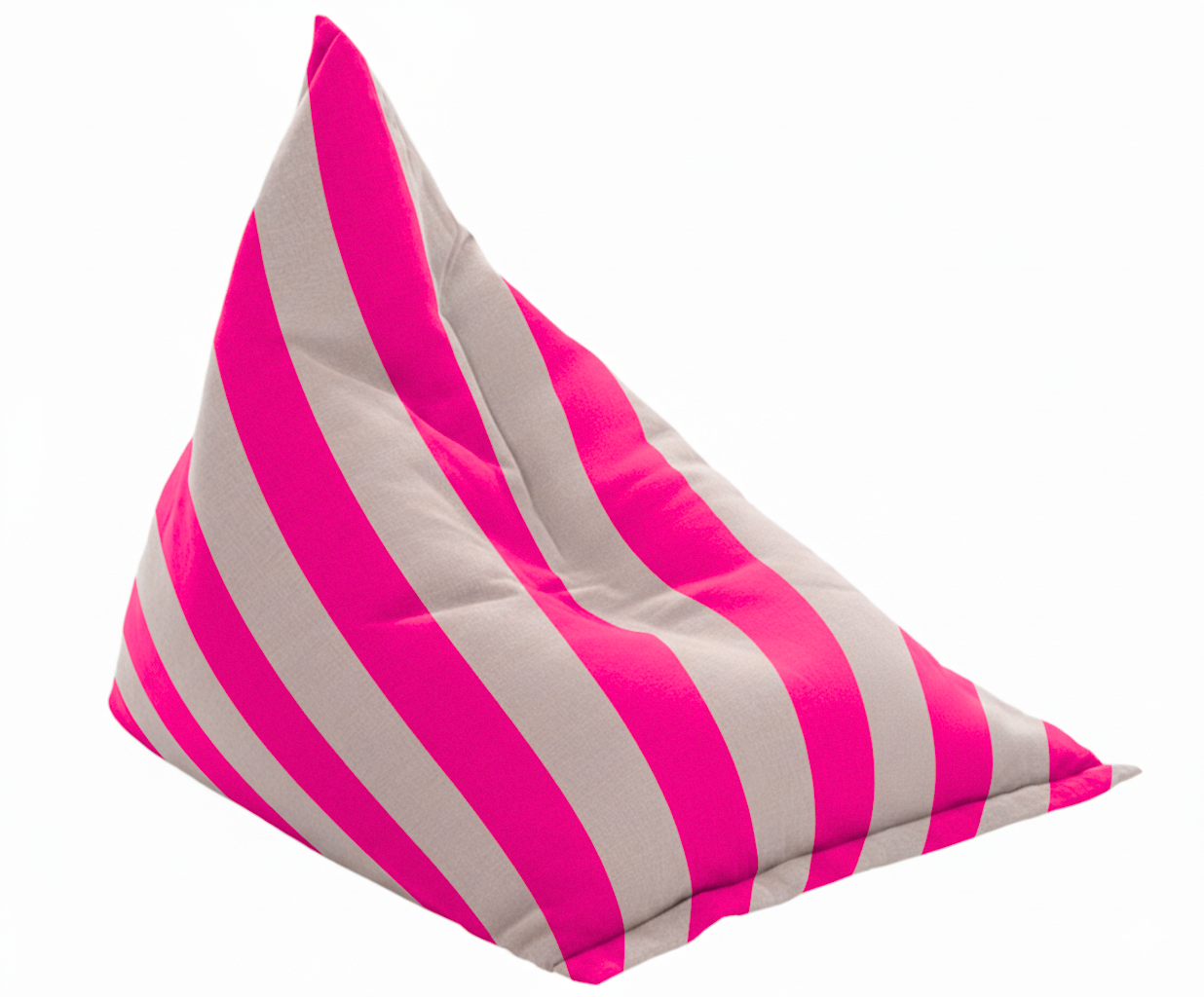 Hand-painted & Re-purposed Linen Bean Bag Chair in Stripe print