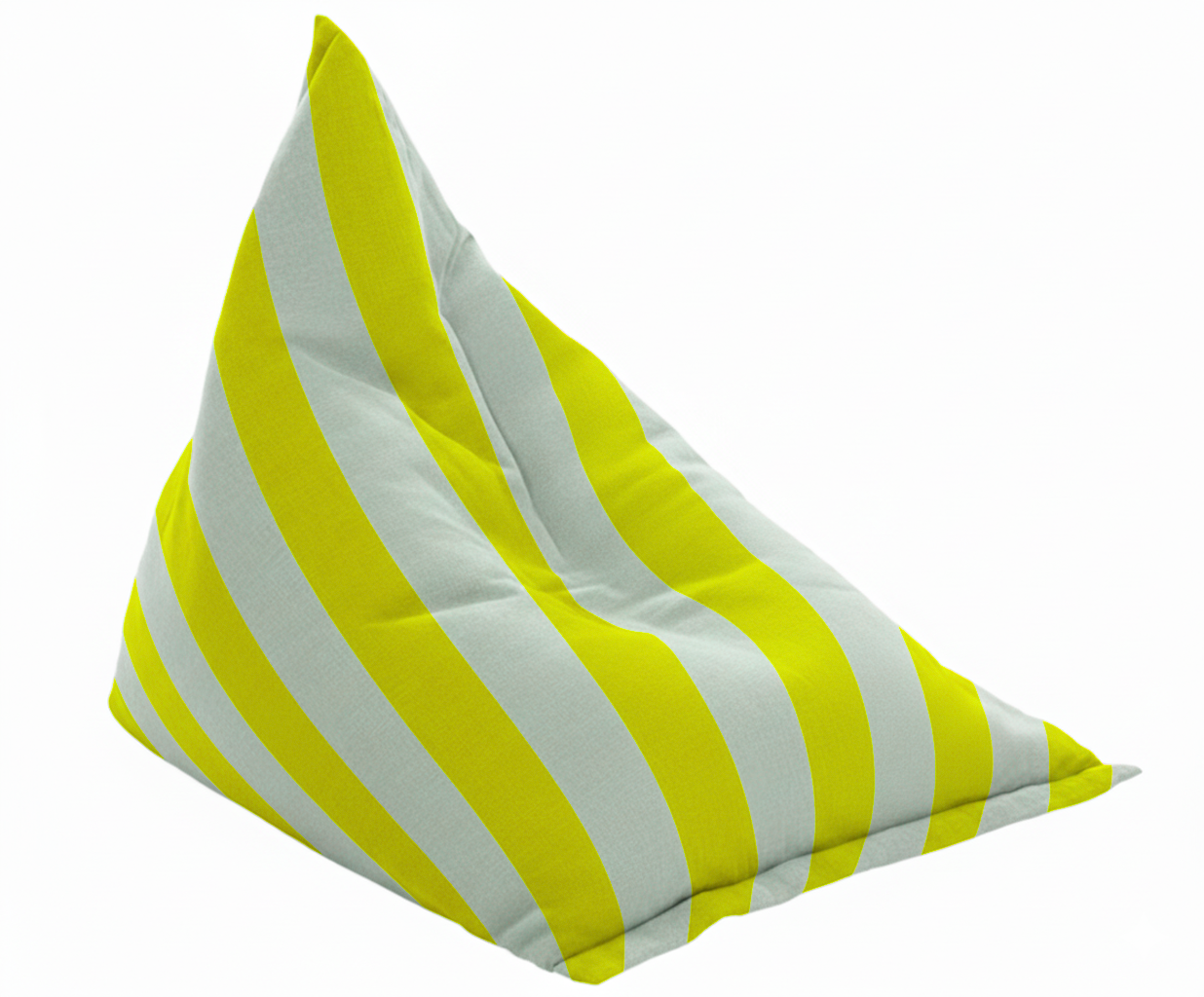 Hand-painted & Re-purposed Linen Bean Bag Chair in Stripe print