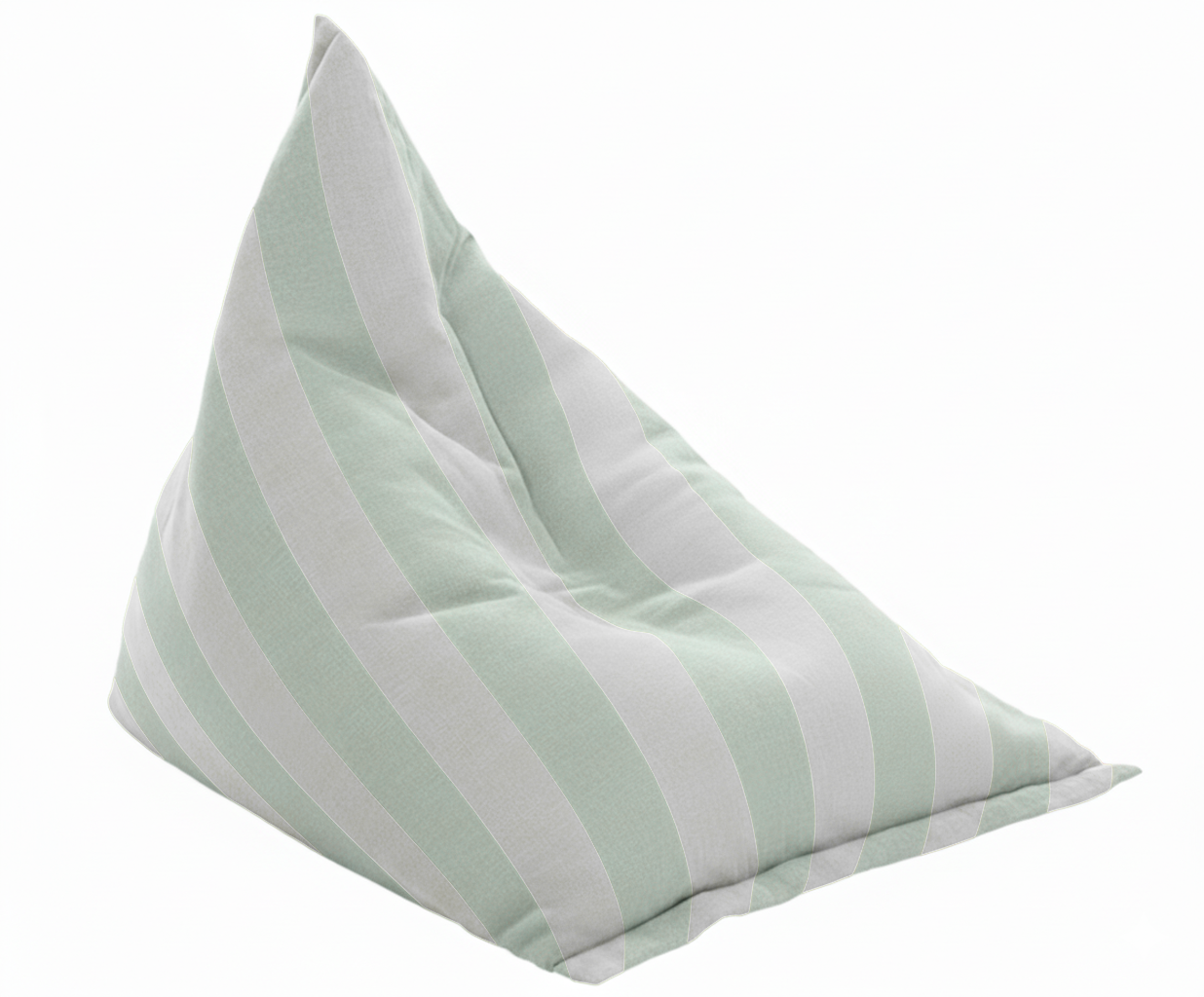 Hand-painted & Re-purposed Linen Bean Bag Chair in Stripe print