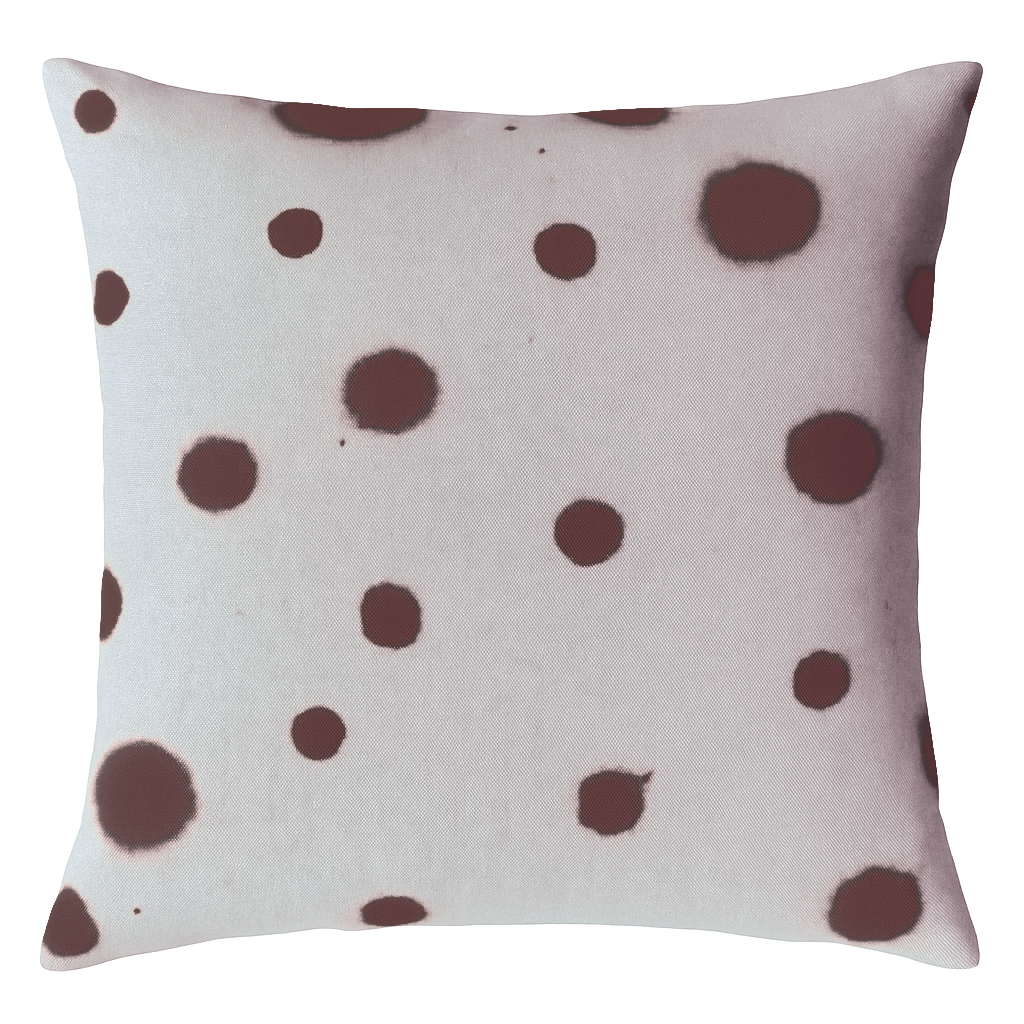Hand-painted Sustainable Linen Cushion in Polka Dot print
