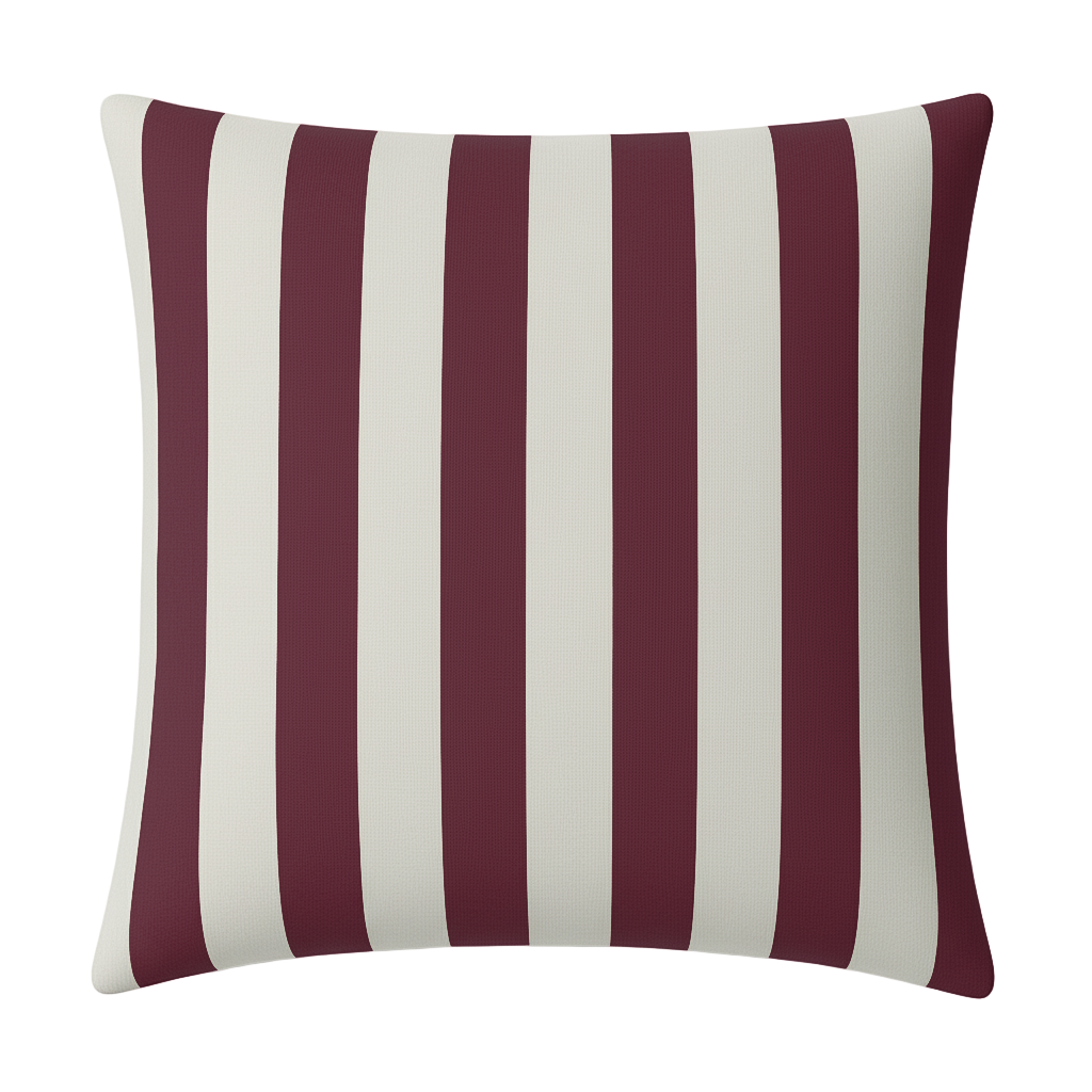 Hand-painted Sustainable Linen Cushion in Stripe print