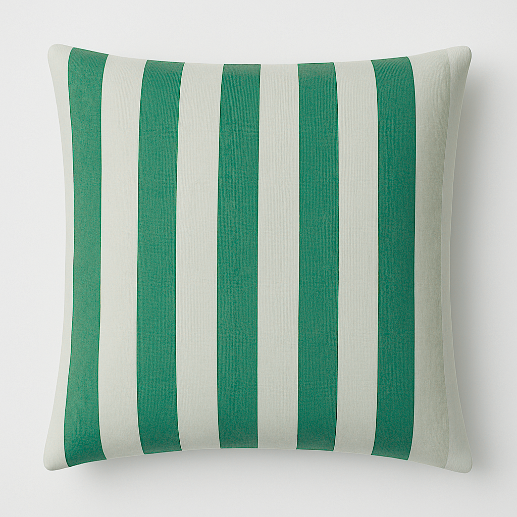 Hand-painted Sustainable Linen Cushion in Stripe print