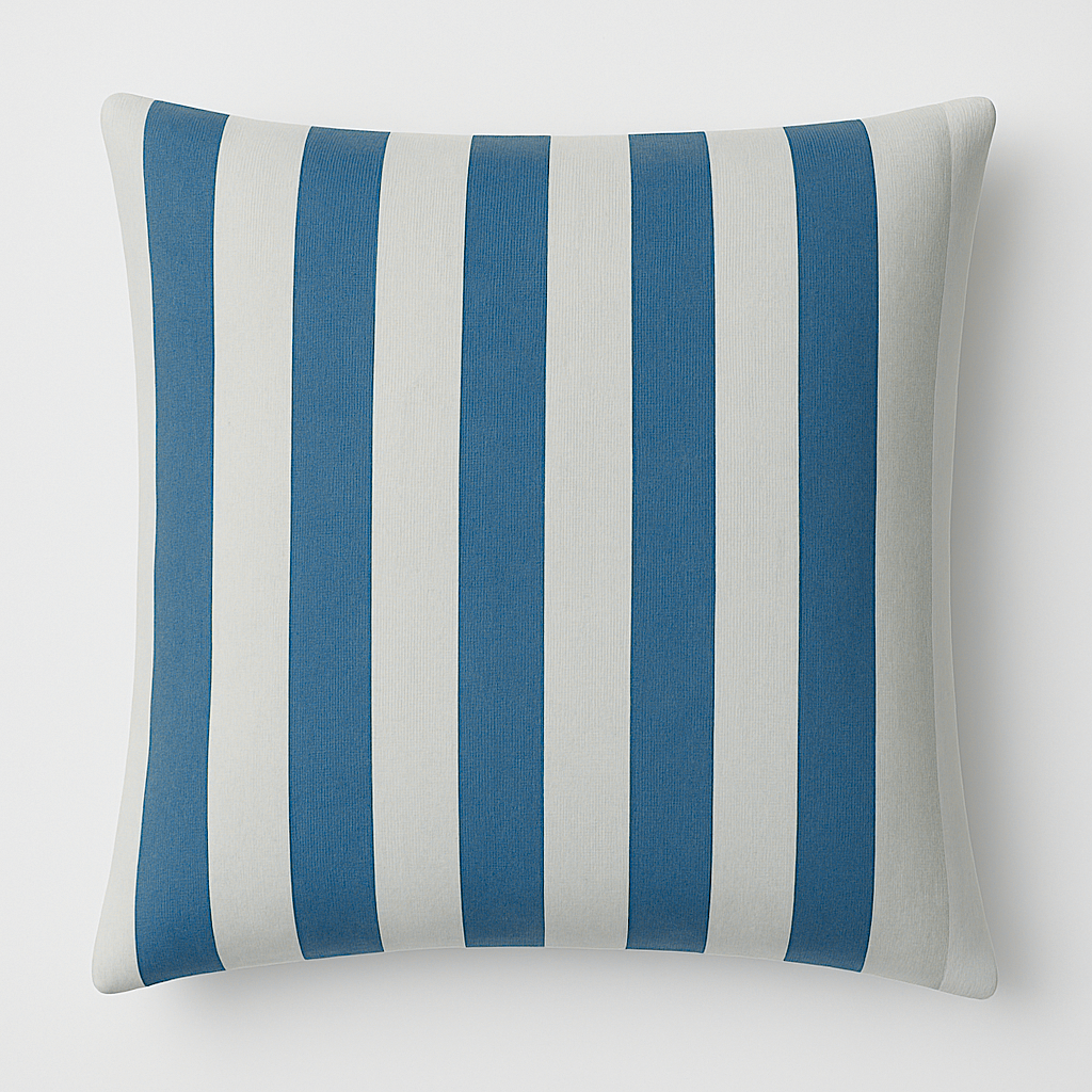 Hand-painted Sustainable Linen Cushion in Stripe print