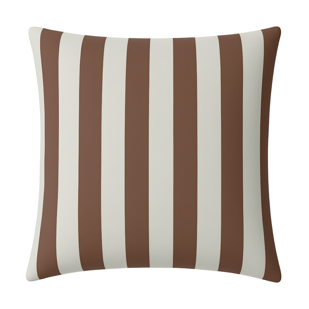 Hand-painted Sustainable Linen Cushion in Stripe print
