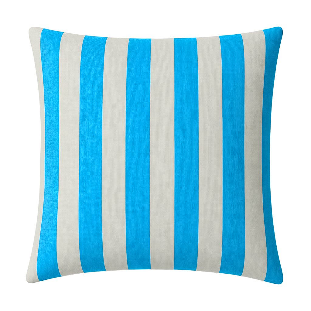 Hand-painted Sustainable Linen Cushion in Stripe print