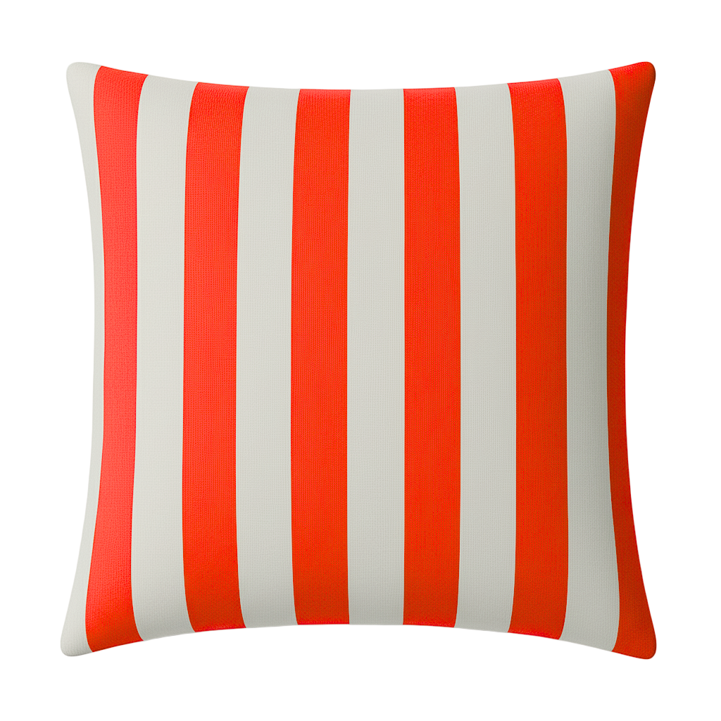 Hand-painted Sustainable Linen Cushion in Stripe print