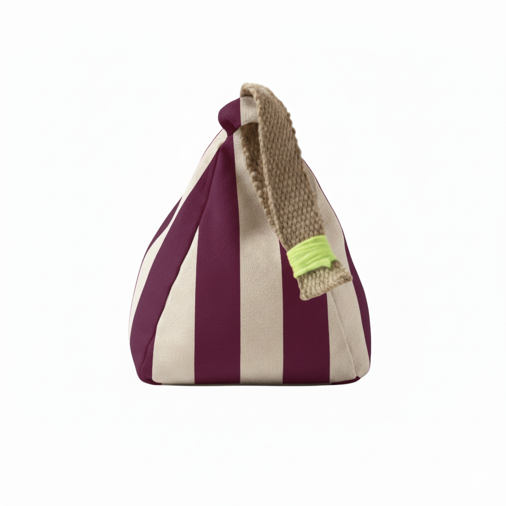Hand-painted Linen Sustainable Doorstop in Stripe print
