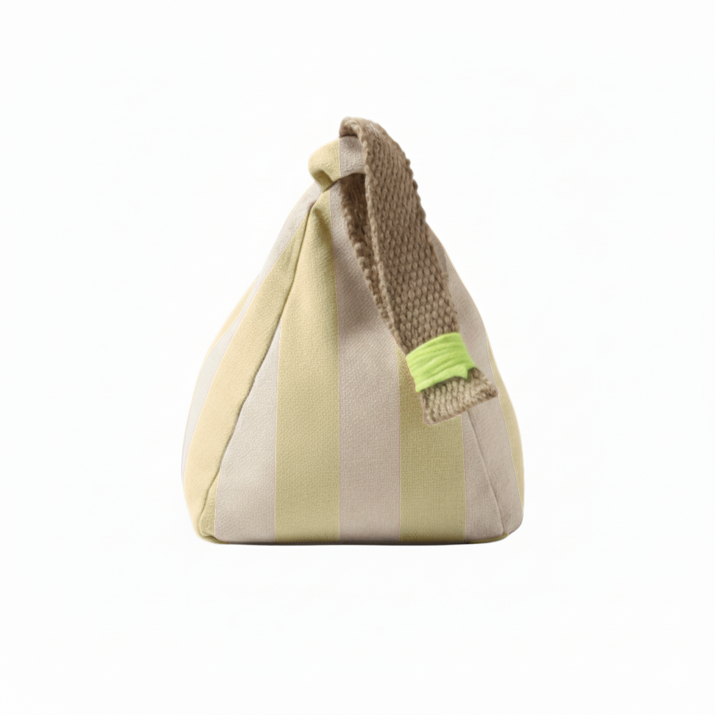 Hand-painted Linen Sustainable Doorstop in Stripe print