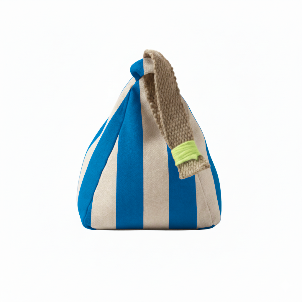 Hand-painted Linen Sustainable Doorstop in Stripe print