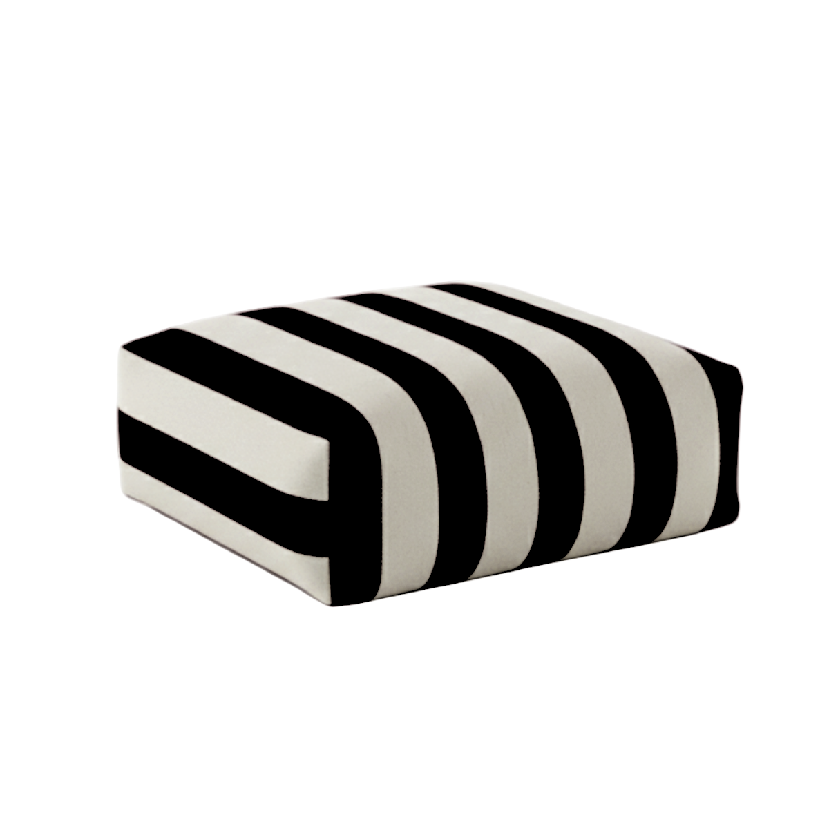 Hand-painted & Re-purposed Linen Floor Cushion Cube in Stripe print