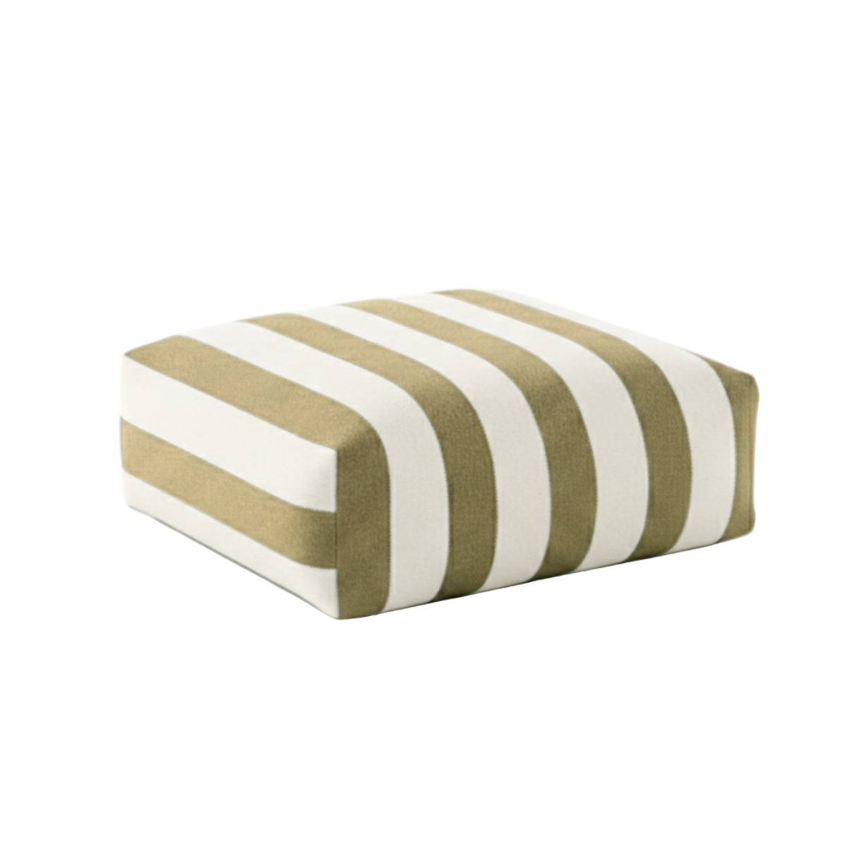 Hand-painted & Re-purposed Linen Floor Cushion Cube in Stripe print