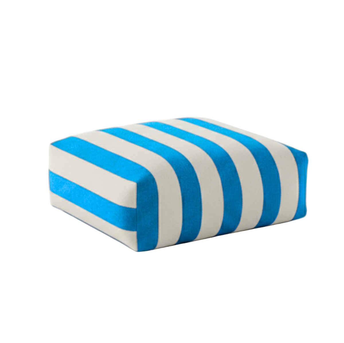 Hand-painted & Re-purposed Linen Floor Cushion Cube in Stripe print