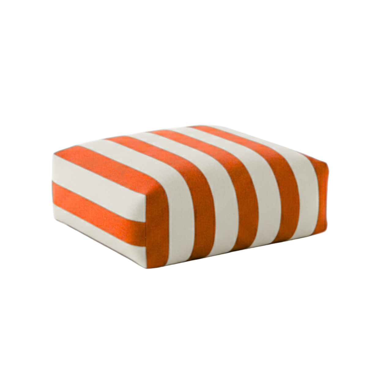 Hand-painted & Re-purposed Linen Floor Cushion Cube in Stripe print