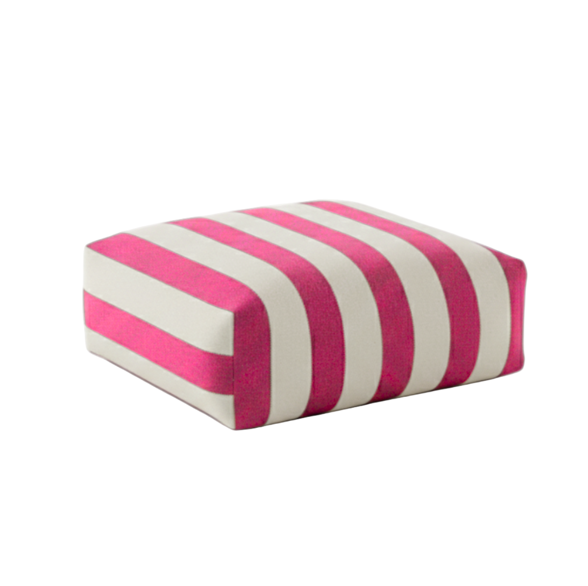 Hand-painted & Re-purposed Linen Floor Cushion Cube in Stripe print