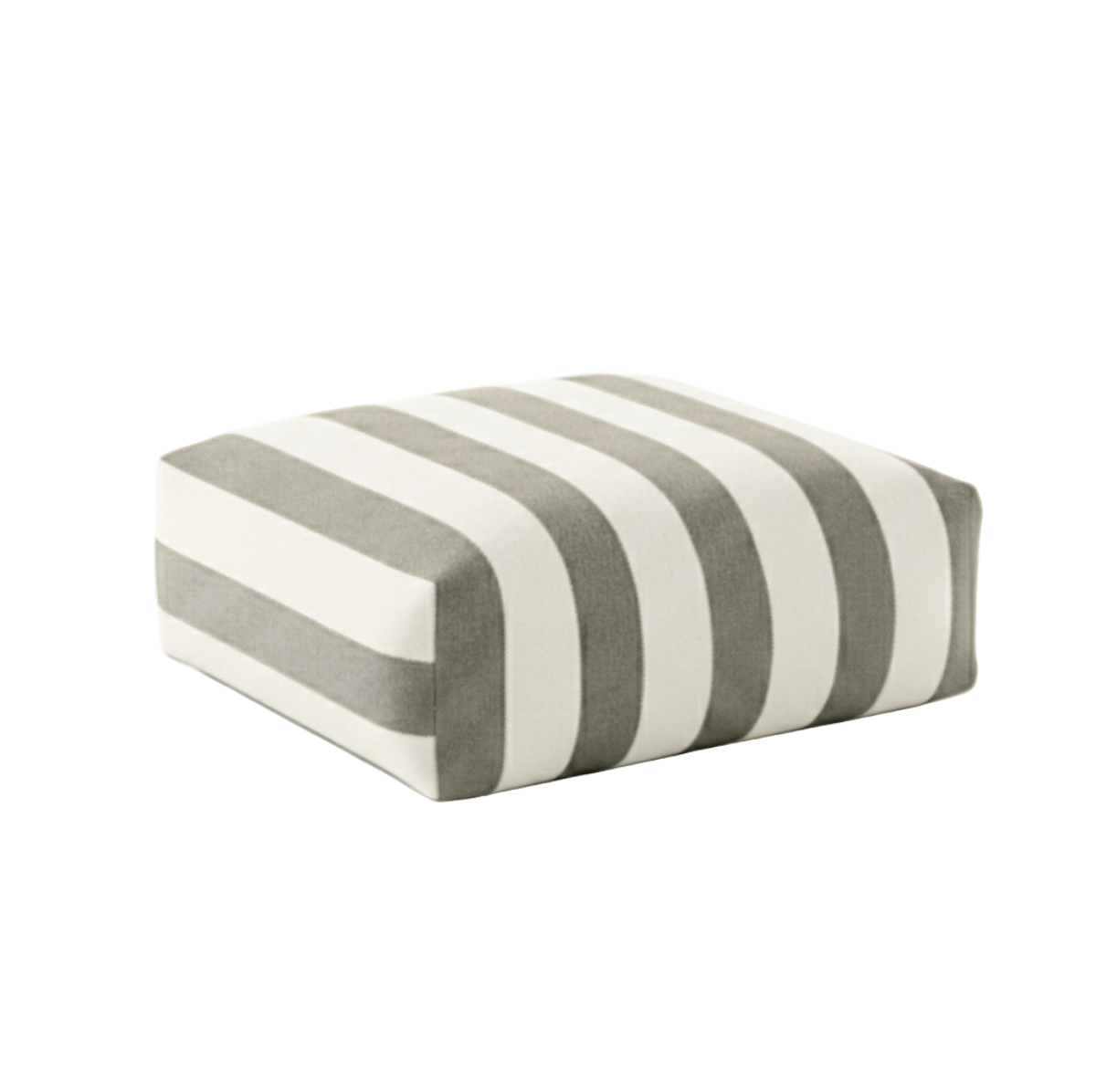 Hand-painted & Re-purposed Linen Floor Cushion Cube in Stripe print