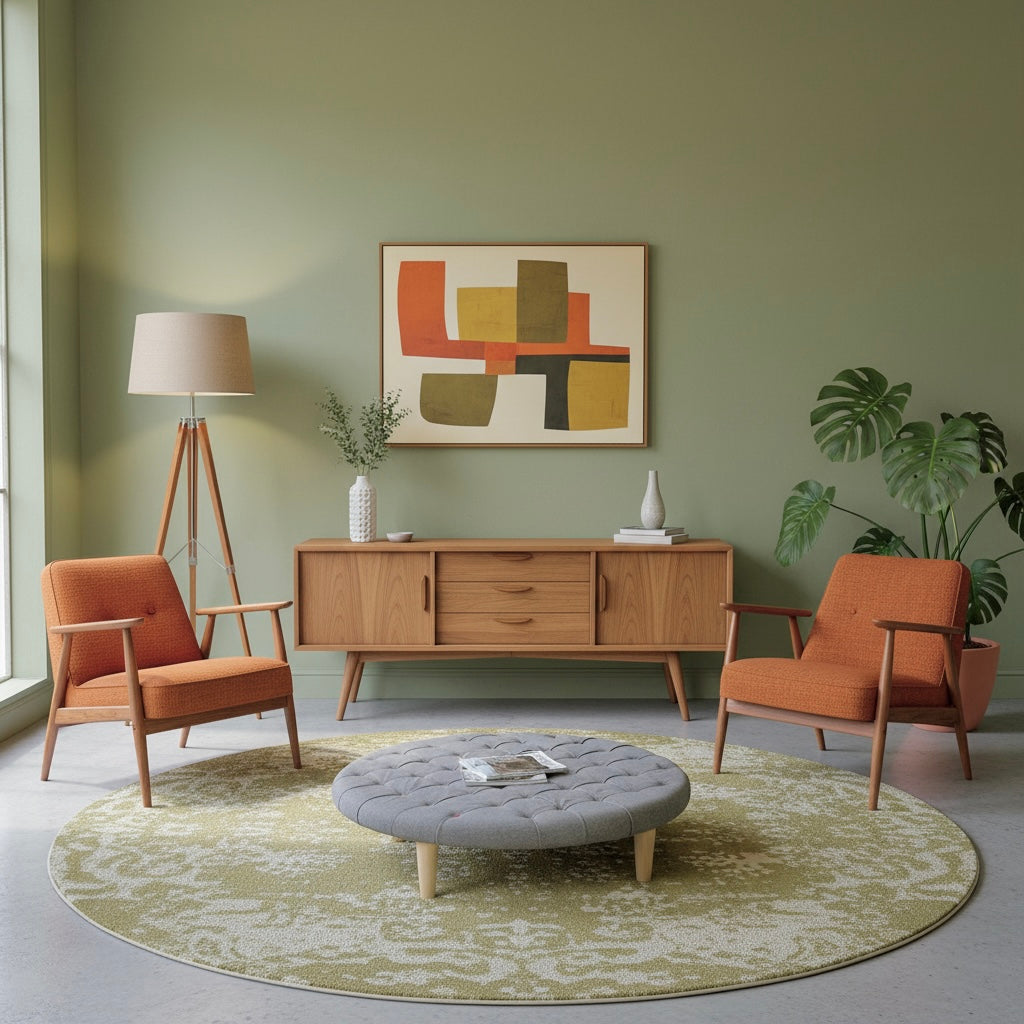 Upcycled Upholstered Circular Colour Coffee Table in Recycled Wool