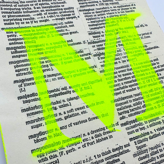 Recycled Neon Initial Typography Print
