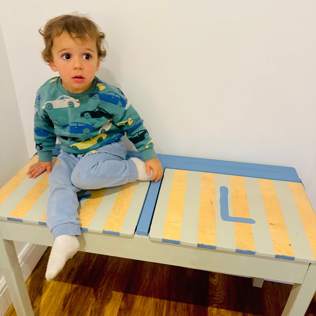 Upcycled Children's Wooden Double Desk for Kids Playroom