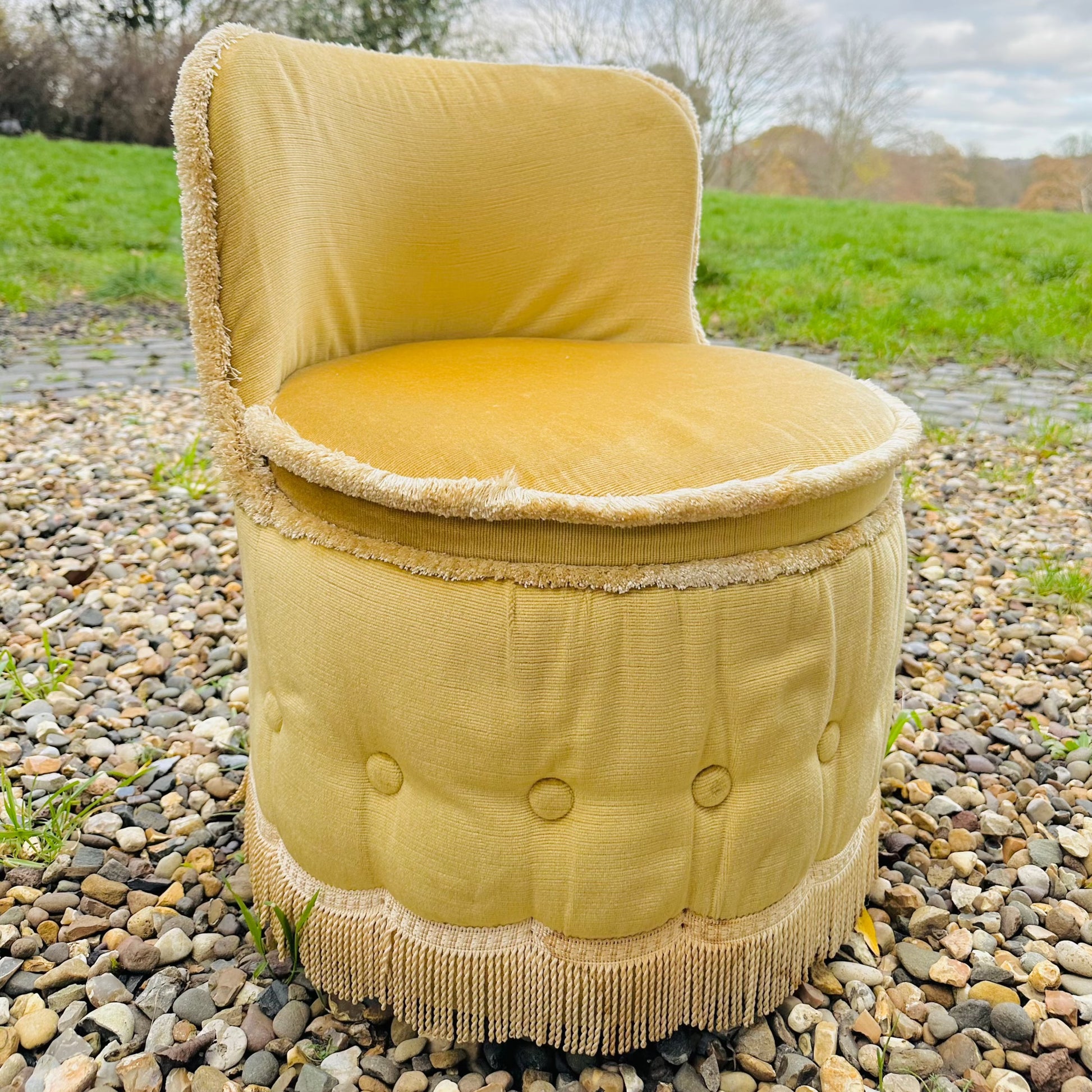 Vintage Bedroom Chair Upcycled Upholstery