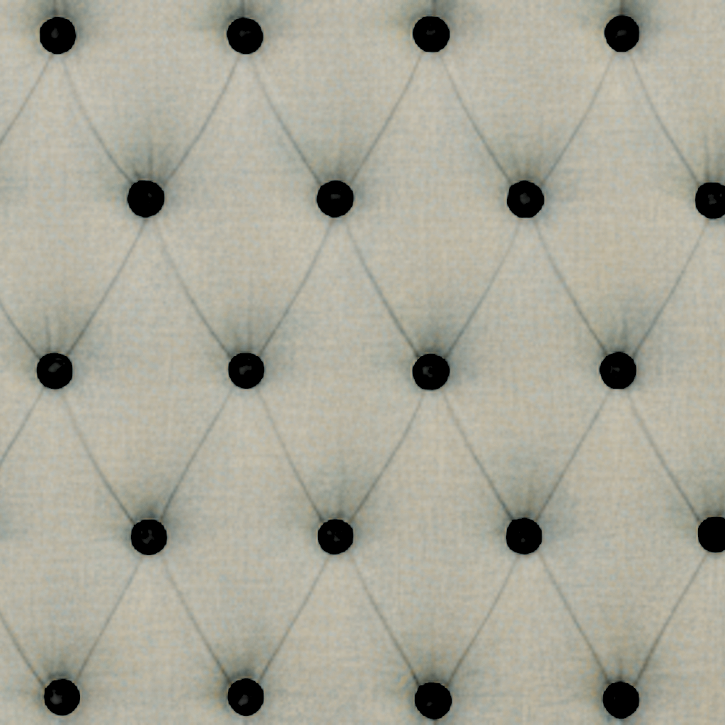 Upholstered Linen Coffee Table Ottoman with contrast Button Tufting