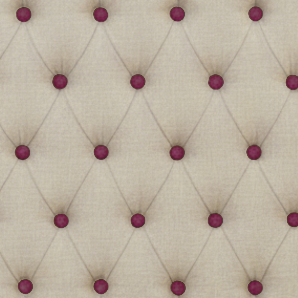 Upholstered Linen Coffee Table Ottoman with contrast Button Tufting