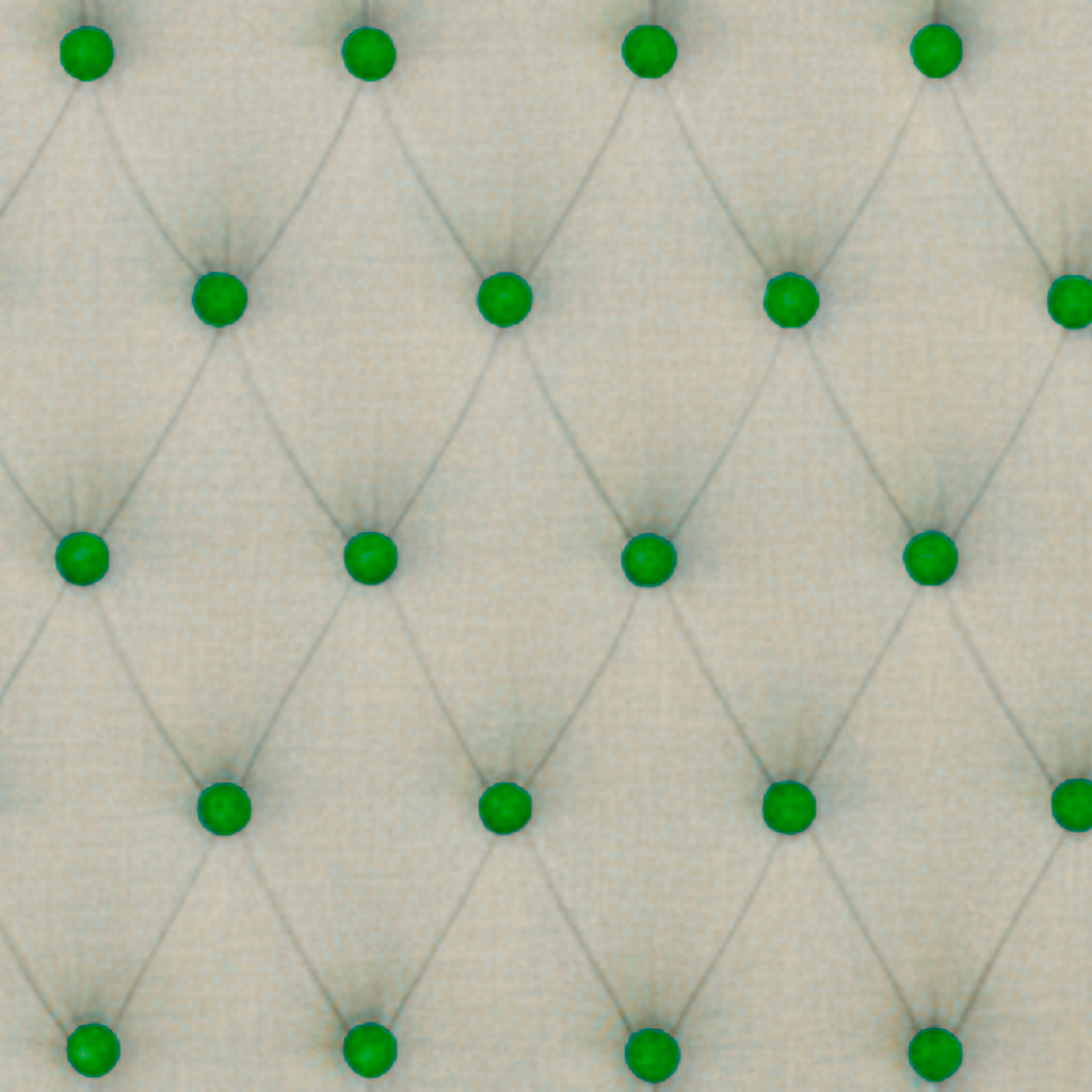 Upholstered Linen Coffee Table Ottoman with contrast Button Tufting