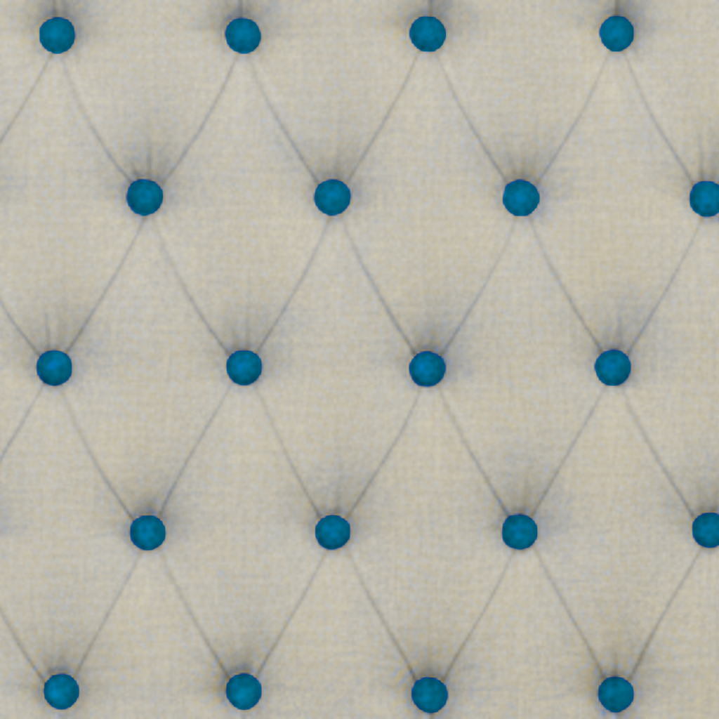 Upholstered Linen Coffee Table Ottoman with contrast Button Tufting