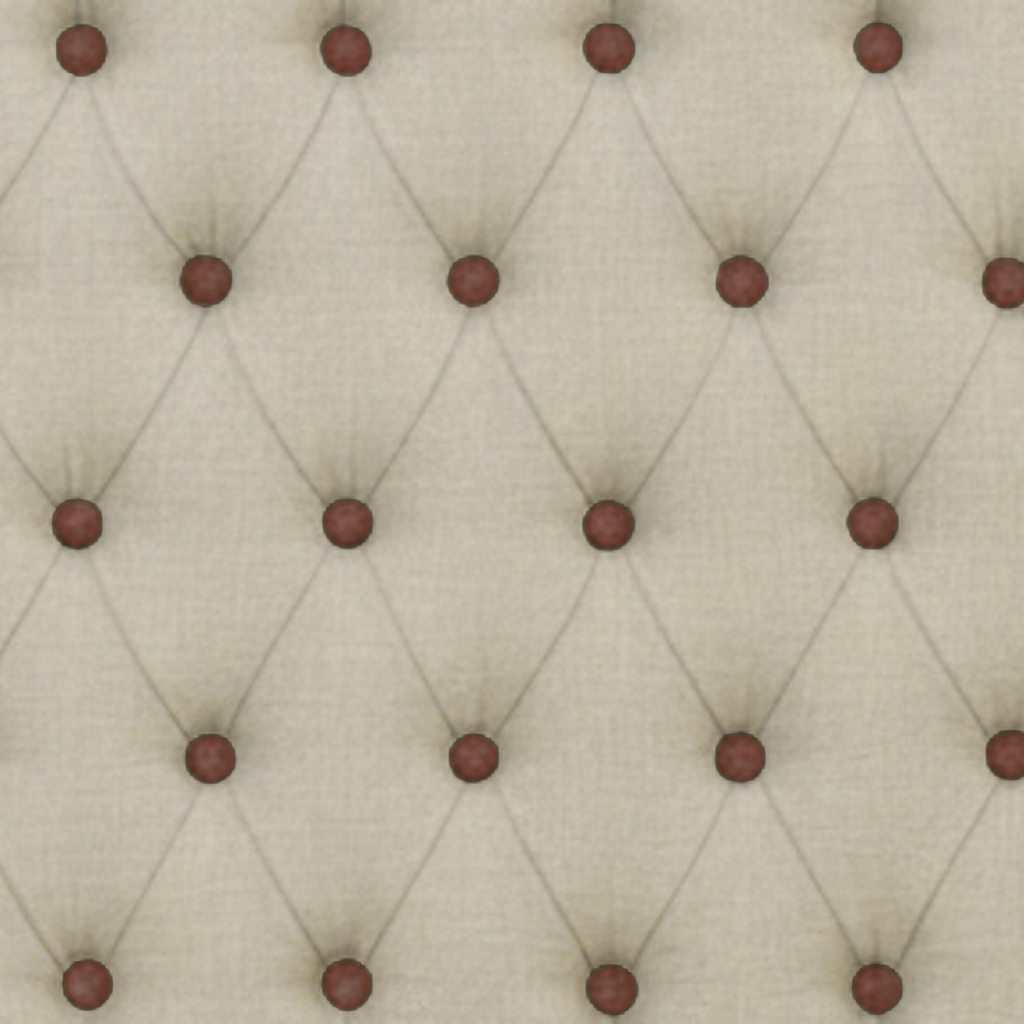 Upholstered Linen Coffee Table Ottoman with contrast Button Tufting