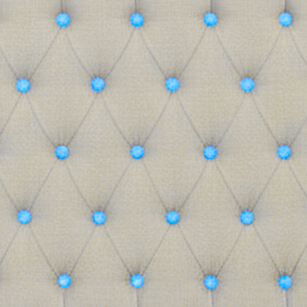 Upholstered Linen Coffee Table Ottoman with contrast Button Tufting