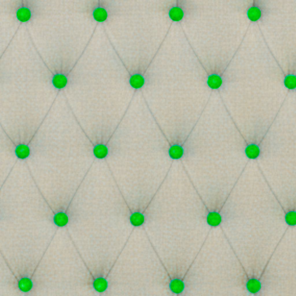 Upholstered Linen Coffee Table Ottoman with contrast Button Tufting