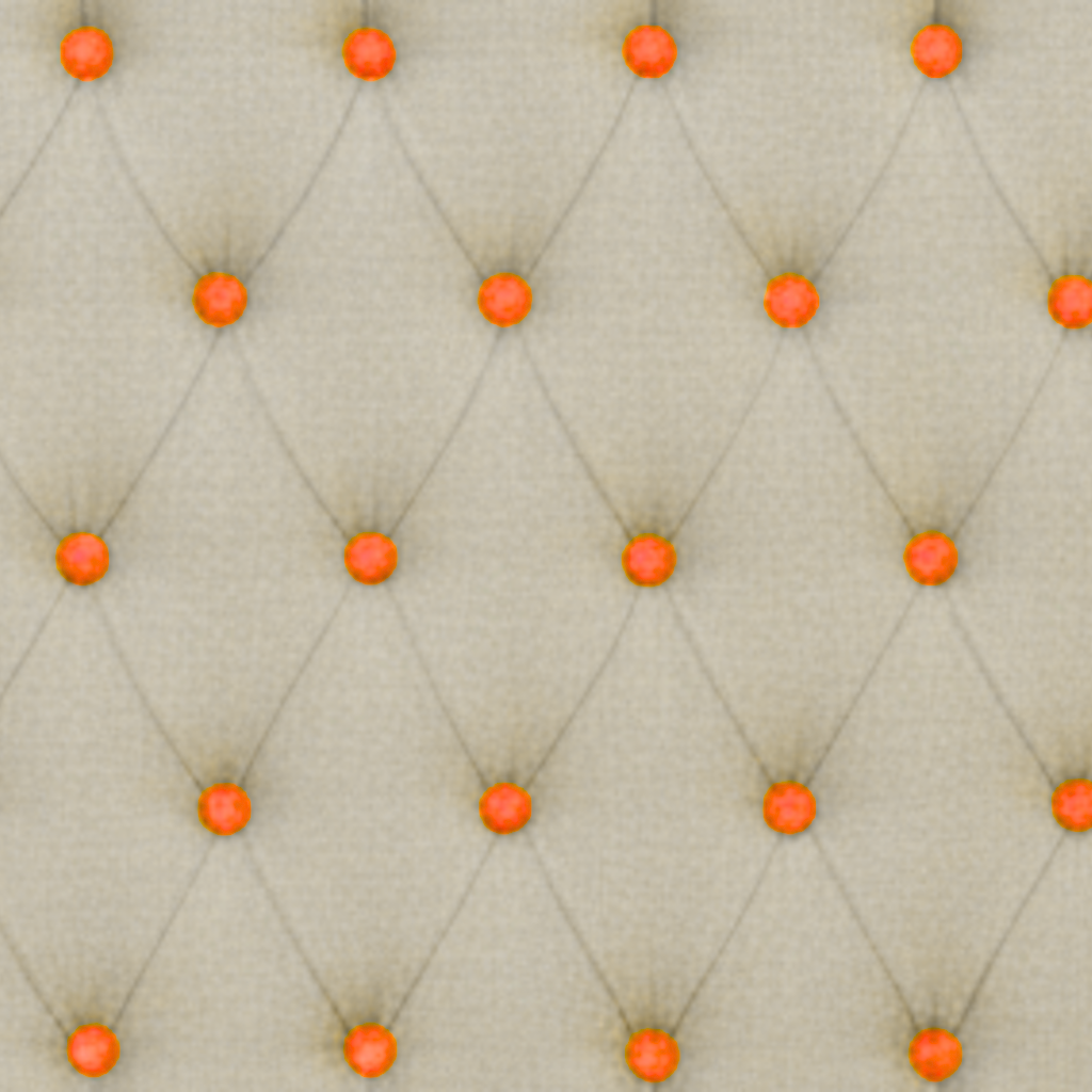 Upholstered Linen Coffee Table Ottoman with contrast Button Tufting