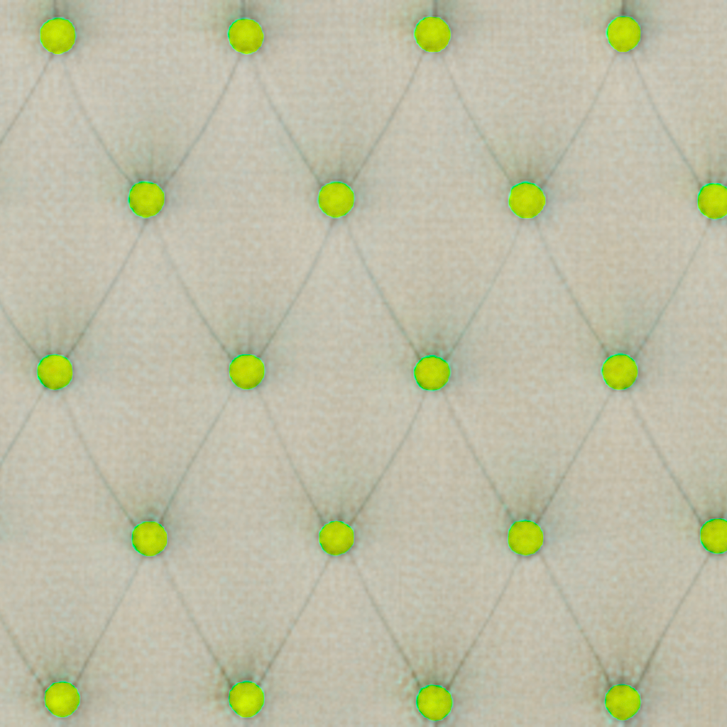 Upholstered Linen Coffee Table Ottoman with contrast Button Tufting