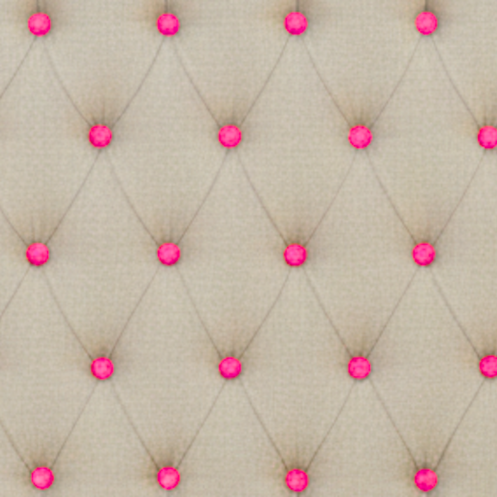 Upholstered Linen Coffee Table Ottoman with contrast Button Tufting