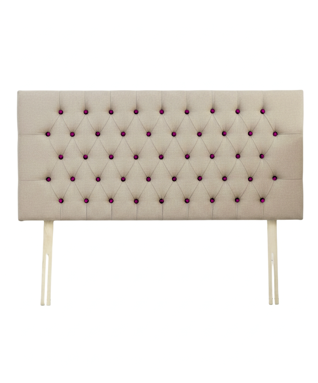 Upholstered Linen Single Headboard with contrast Button Tufting