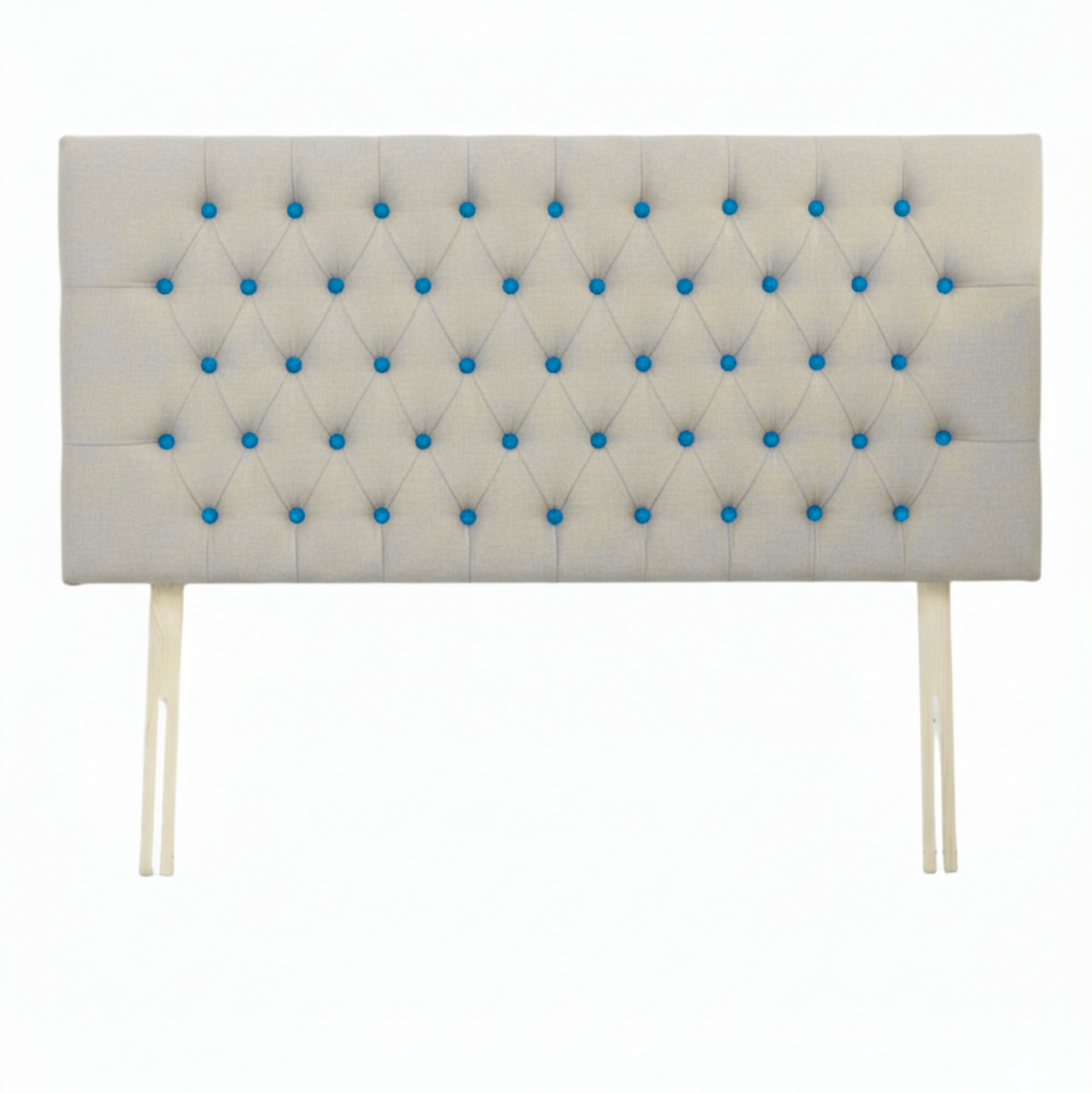 Upholstered Linen Single Headboard with contrast Button Tufting
