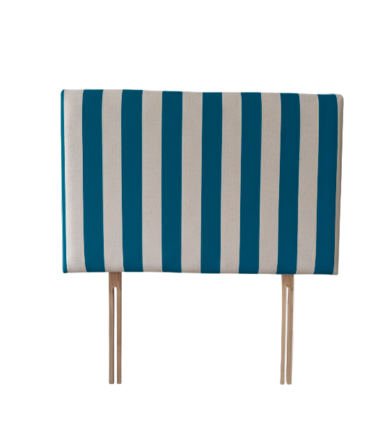 Hand-painted Upholstered Linen Headboard in Stripe print Single size