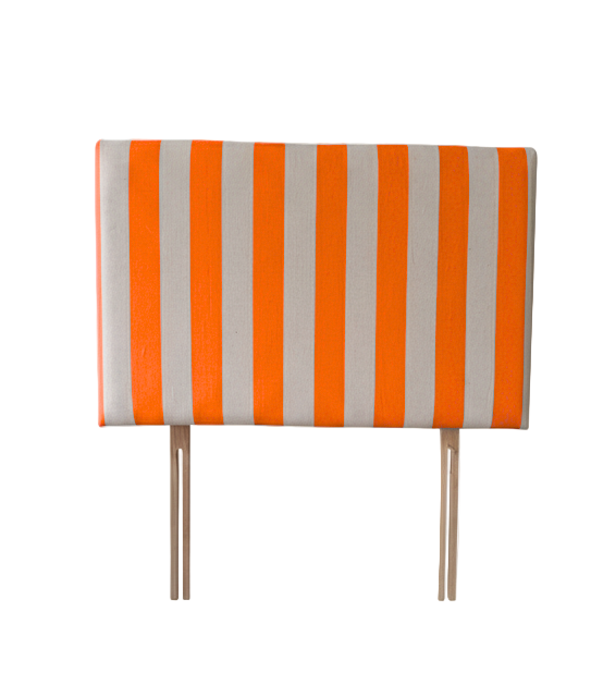 Hand-painted Upholstered Linen Headboard in Stripe print Single size
